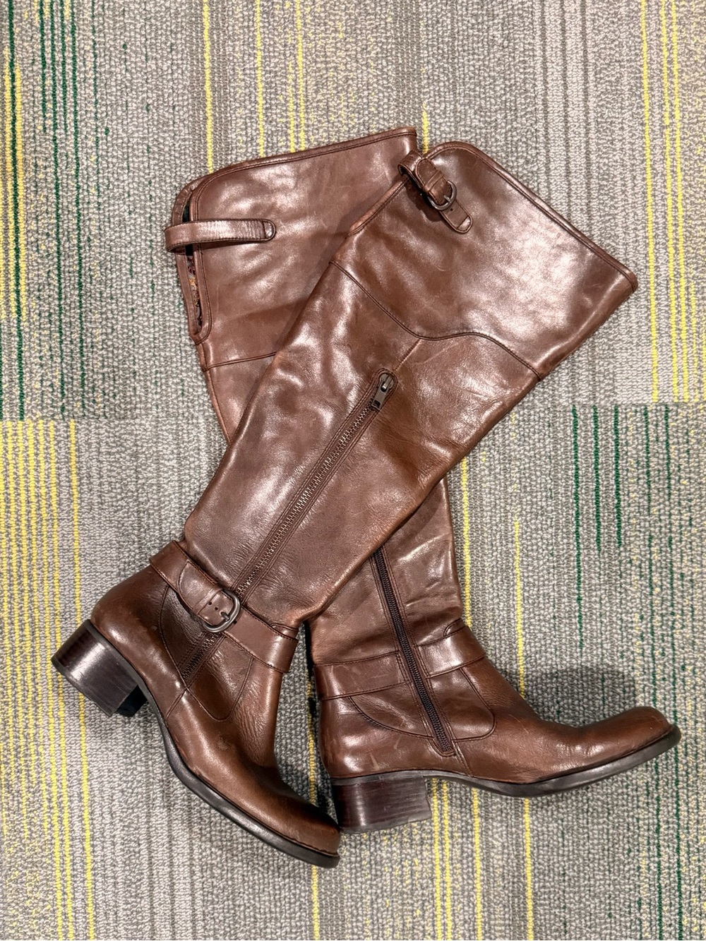 Born Brown Leather Knee High Riding Boots